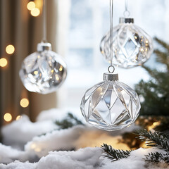 Crystal ornament Christmas decoration sparkling glass ball 
