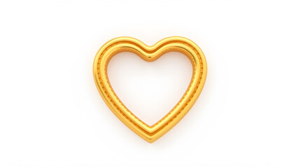 A golden heart shape location pin in 3d with white background.&nbsp;Generative AI