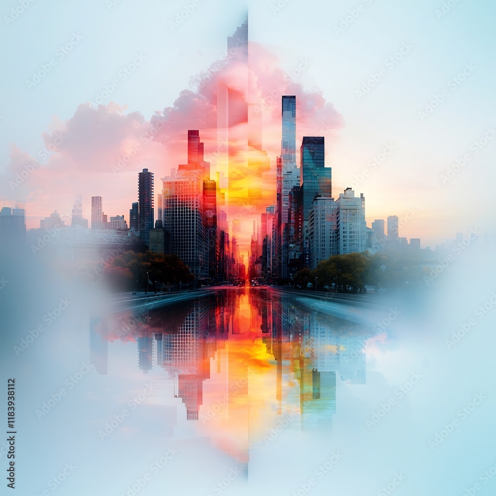Wall mural mesmerizing holographic foil motif with a spellbinding iridescent effect prismatic chromatic display