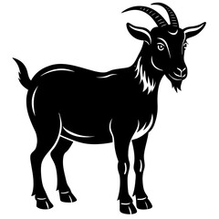 Black Goat Silhouette Vector - Perfect for Creative Projects
