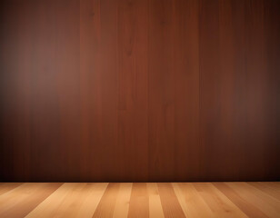 Naklejka premium A polished wood surface with warm lighting accents.