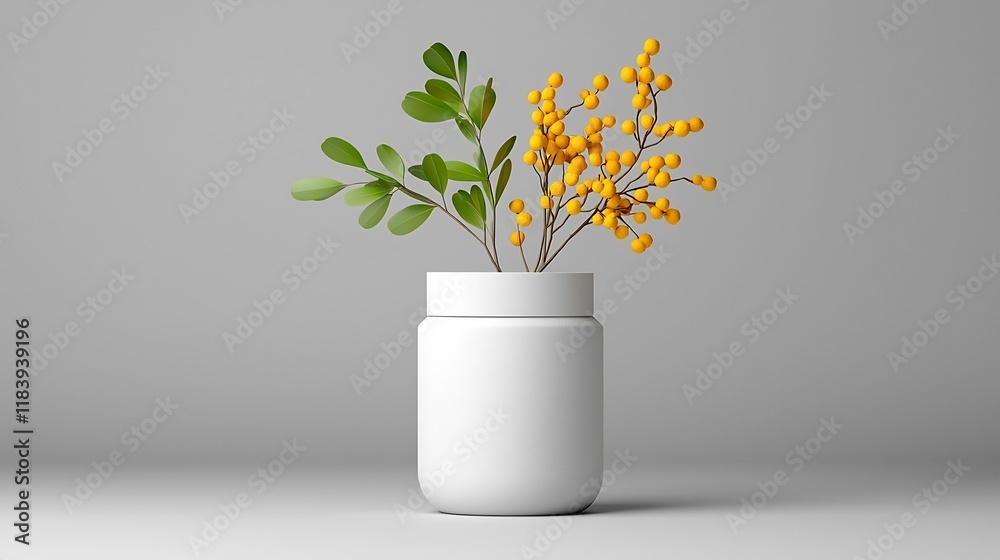 Poster sleek and sophisticated high end white paper container designed for premium product showcase the con