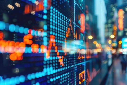 Close-up of AI-powered stock market analysis on a digital display, highlighting new financial tools and real-time data trends