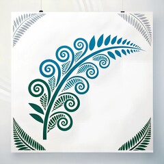 Abstract Spiral Fern Leaf Design