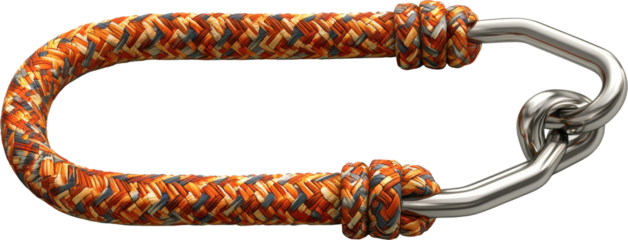 Colorful Rope Hook with Stainless Steel Clip Isolated on transparent background