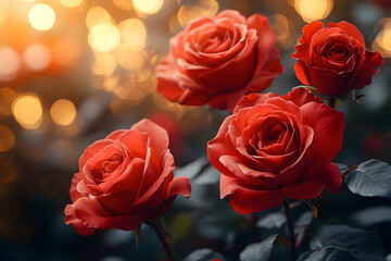 Obraz premium Valentine's Day concept. Red roses