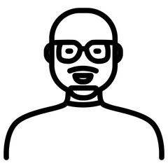 Bald Man with Glasses Icon