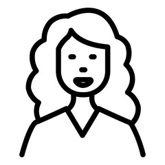 Woman with Curly Hair Icon