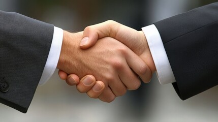 Obraz premium A close-up of two hands shaking, symbolizing agreement, partnership, and collaboration in a professional or personal context.
