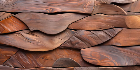 Abstract Wooden Surface with Curved Patterns

