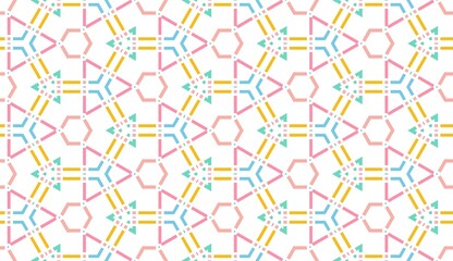 Hexagonal Pastel Geometric Seamless Pattern.