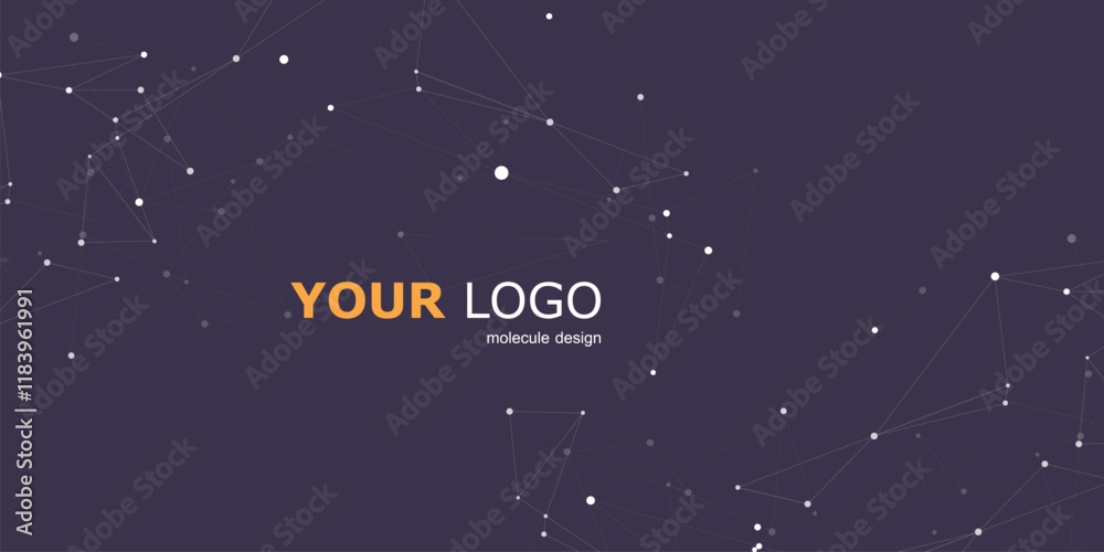 Aufkleber Abstract polygonal design background with connecting dots and lines