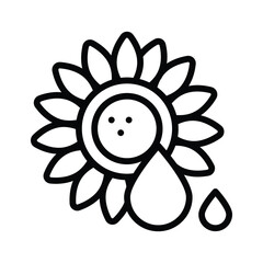 Skincare and massage, icon of sunflower oil in modern style