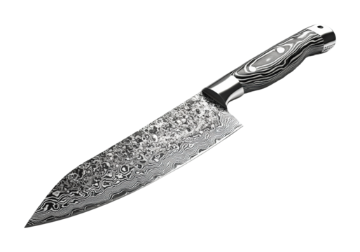 High-quality stainless steel chef knife on for culinary professionals high fidelity product isolated on transparent background png