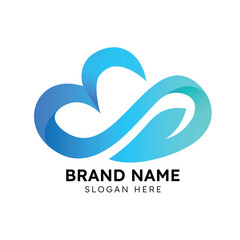 cloud hosting logo design template
