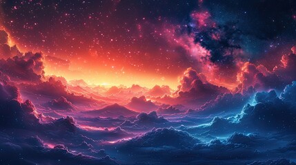 Naklejka premium A colorful depiction of the universe through creative illustrations