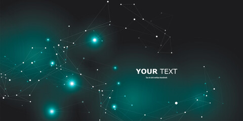 Vector molecules design. Connect dots and lines background