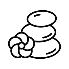 Relaxing, spa, massage, concept icon of hot stones in modern style