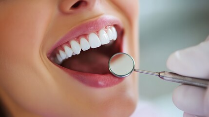 Fototapeta premium Patient receiving dental examination in a bright clinic environment