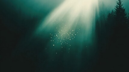 Fototapeta premium Mystical with sunbeam glowing particles