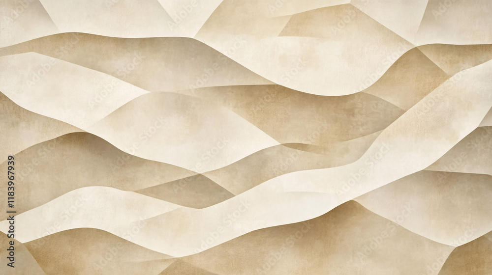 Poster A beige background with geometric shapes, perfect for a technology banner display or presentation.