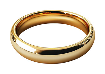 Elegant gold ring on jewelry minimalist style high fidelity close-up view luxury concept isolated on transparent background png