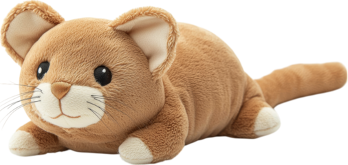 Cute plush toy of a small animal for children Isolated on transparent background