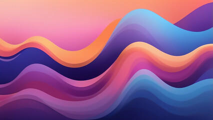 Abstract wavy background with modern gradient colors. Trendy liquid design. Motion sound wave. Vector illustration for banners, flyers and presentation.	