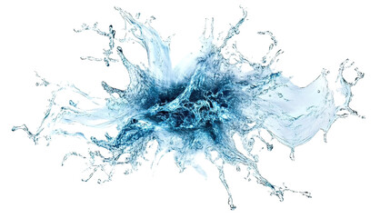 Big splashing water explosion with transparent background