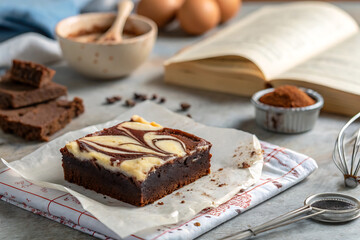 Delicious celebrations with cream cheese swirl brownie for national cream cheese day.