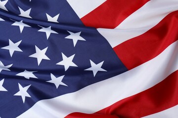 Beautifully waving star and striped American flag