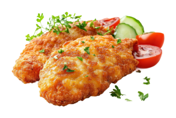Sizzling fried cutlet culinary delight food high fidelity gourmet presentation isolated on transparent background png