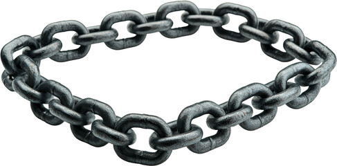 Heavy Metal Chain Isolated on White Background Isolated on transparent background