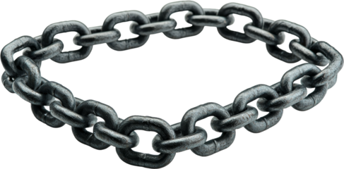 Heavy Metal Chain Isolated on White Background Isolated on transparent background