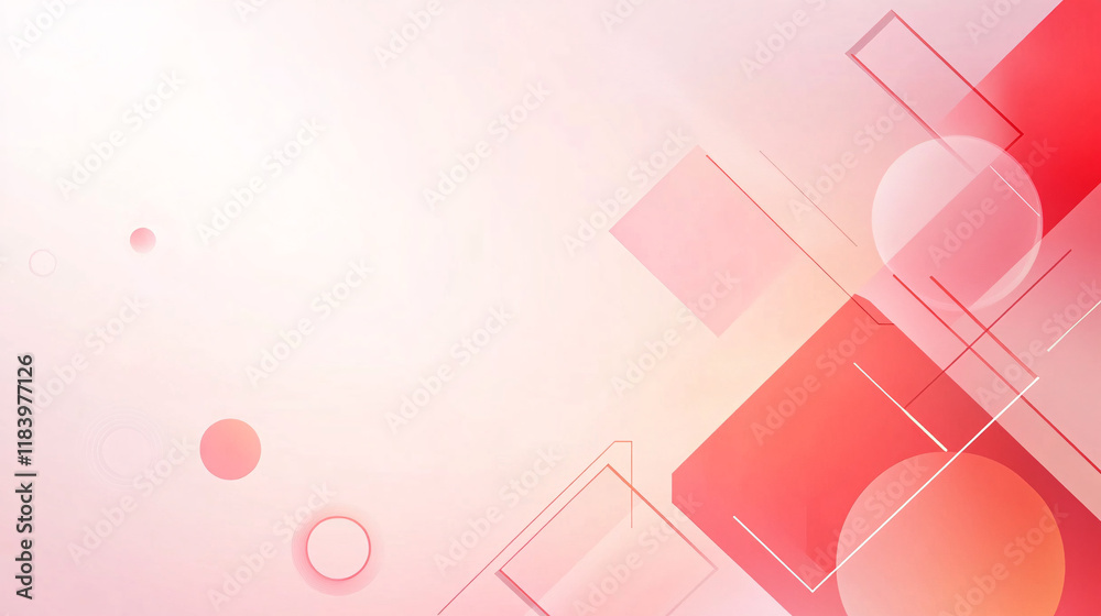 Poster a light pink background with a glass-like material effect and light red gradient, perfect for presen