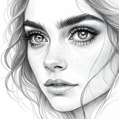 Obraz premium beautiful hand drawn eyes sketch design