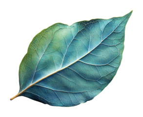 Eucalyptus leaf on botanical study nature studio close-up high fidelity concept isolated on transparent background png