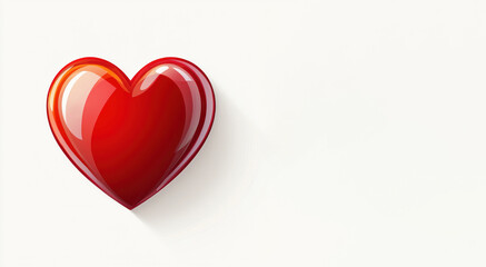 Geometric red heart with a faceted design on a light neutral background Generative AI