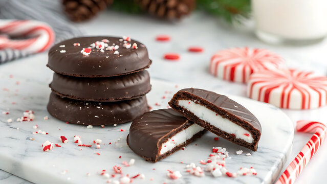 Playful and vibrant design celebrating national peppermint patty day.