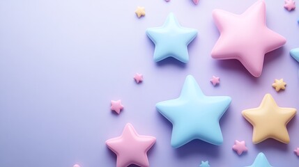 Obraz premium Pastel Stars on Lavender Background Design