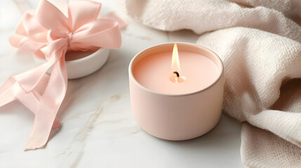 Fluffy Kitten Resting Peacefully Next to a Neutral Vase with a Delicate Peach Rose in Warm Sunlight