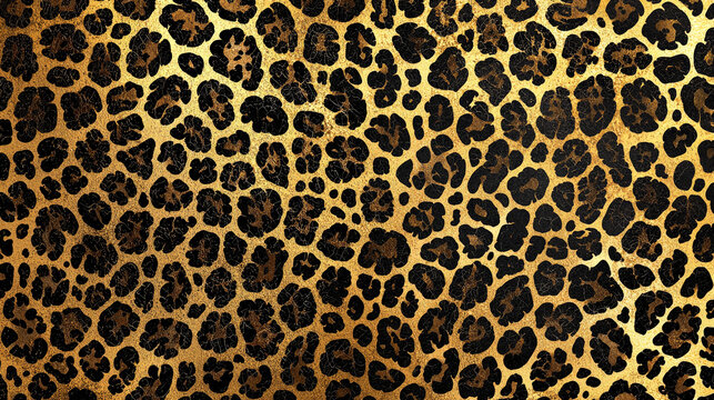 Gold Leopard Print: Luxury Animal Texture,  Elegant Background Design