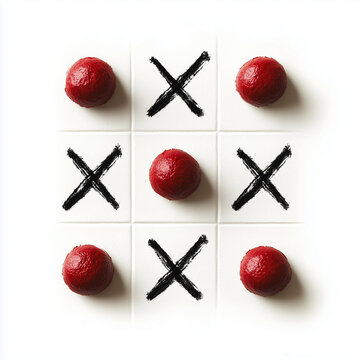 Tik-Tak-Toe, Tic Tac Toe, Spiel, Brettspiel, Strategie, X und O, Kreise und Kreuze, Dreierreihe, Gewinnzug,
Strategie, Planung, Denkspiel, Wettbewerb, Logik, Entscheidungen, Konzentration, Kreativit&auml;t
