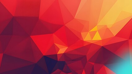Abstract Red Geometric Shapes, Vibrant Gradient Low Poly Background, Modern Dynamic Design