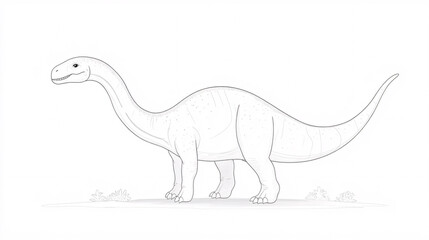Fototapeta premium A simple coloring book page for kids ages 4-8, featuring a cute, friendly character design.