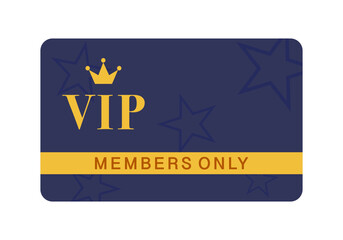 Vip club card design templates in flat style. Member card vector illustration.