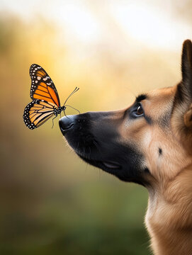 hund, tier, haustier, welpe, canino, h&uuml;bsch, sch&auml;ferhund, nase, schmetterling, auge uin auge, liebe, einheimisch, portrait, s&auml;ugetier, breed, wei&szlig;, braun, isoliert, freund, hirte, jung, sprache, reinr
