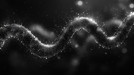 Dark swirling particles, bokeh background, abstract design, digital art