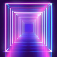 Neon Tunnel Lights Abstract Background Design for Futuristic Concepts