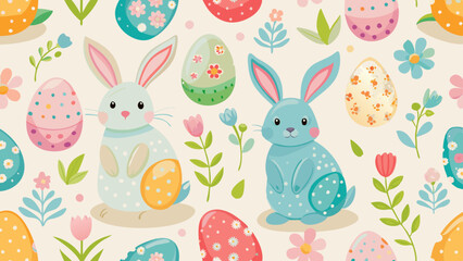 Festive eggs and spring ornaments.